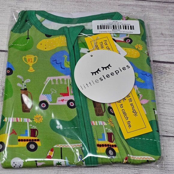 NIB Little Sleepies Fairway Fun Zippy Size 12-18 months - Picture 1 of 3